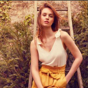 Women's Naf Naf Yellow & White Jumpsuit Jumper